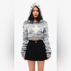 Sweater Hoodie Tequila Cross Agave Fleece in Black White